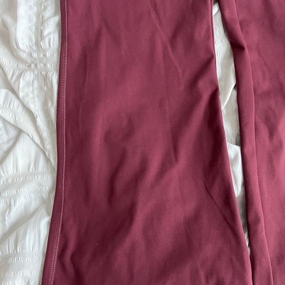 snatched waist dark red flare leggings - Picture 3 of 3